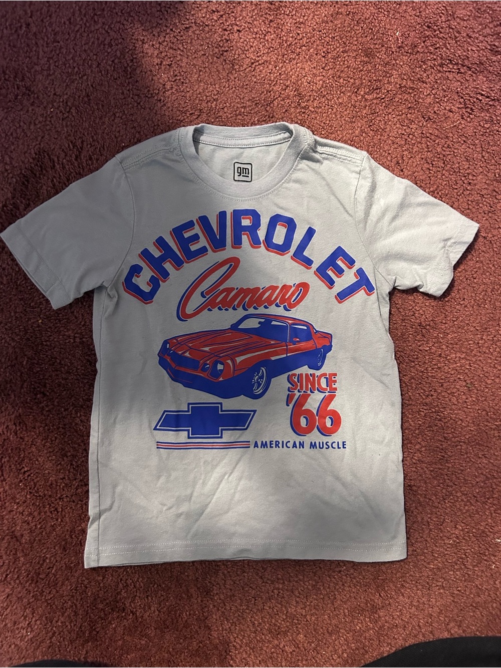 Chevrolet Camaro Graphic Tee - White with Red & Blue Print